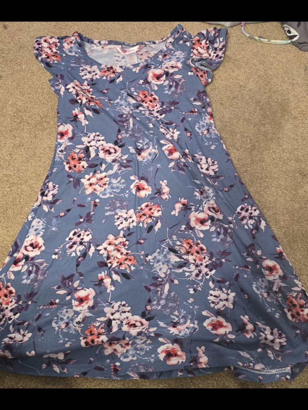 Blue Floral Fit-and-Flare Dress
